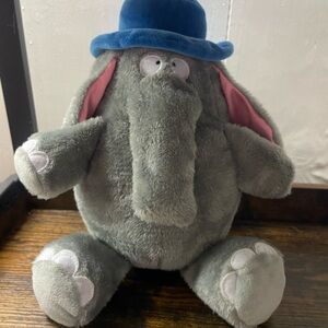 Plush Elephant Toy with Blue Hat
